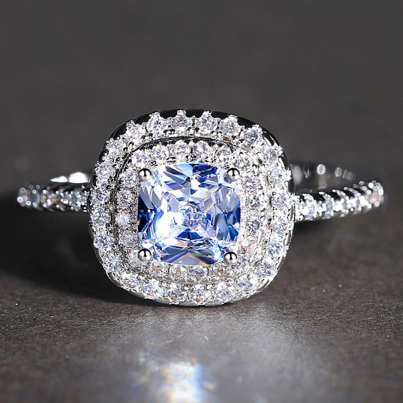 Rhodium Plated Clear AAA Cubic Zirconia Women Wedding Band Ring Size 6-9