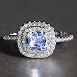 Rhodium Plated Clear AAA Cubic Zirconia Women Wedding Band Ring Size 6-9