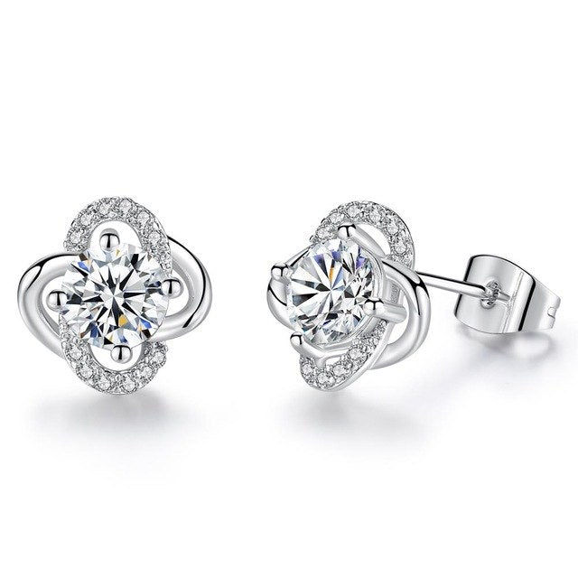 Wedding Earrings for Women Exquisite Zircon Clover Jewelry Engagement Gifts