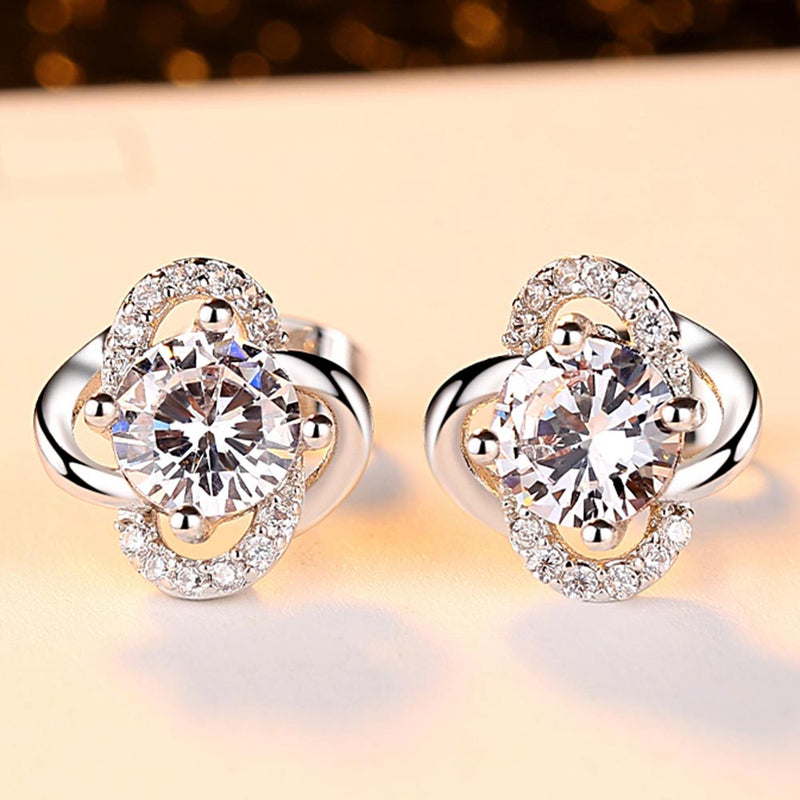 Wedding Earrings for Women Exquisite Zircon Clover Jewelry Engagement Gifts