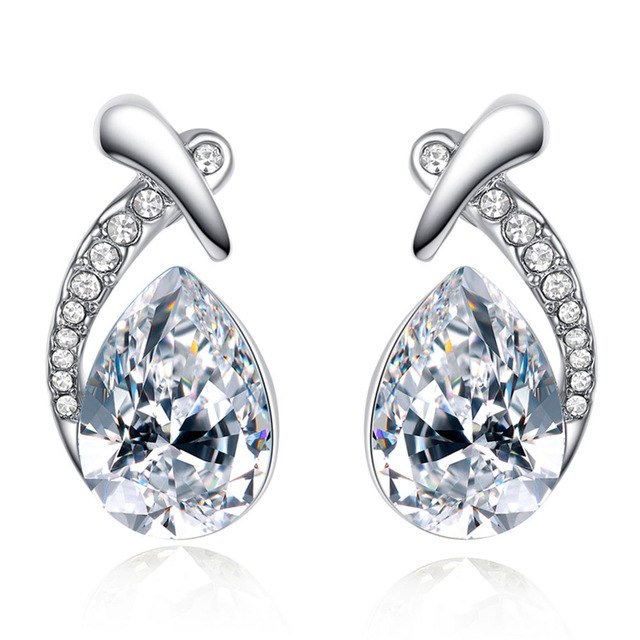 Wedding Jewelry Rhinestone Style Wedding Earrings For Women Earrings 2018 Water Drop Dangle Earrings Free Shipping