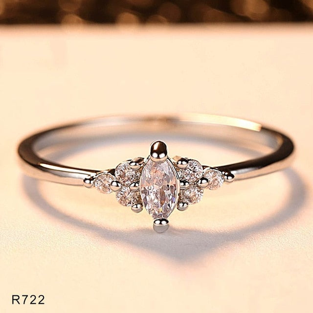 Wedding Ring For Women Man Concise Classical Clear Mini Cubic Zirconia White Gold Color Fashion Jewelry Free Shipping