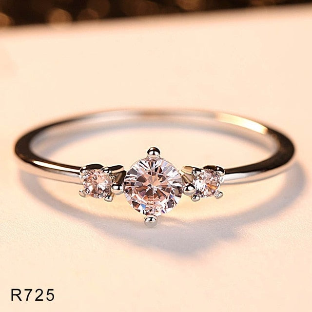 Wedding Ring For Women Man Concise Classical Clear Mini Cubic Zirconia White Gold Color Fashion Jewelry Free Shipping