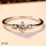 Wedding Ring For Women Man Concise Classical Clear Mini Cubic Zirconia White Gold Color Fashion Jewelry Free Shipping