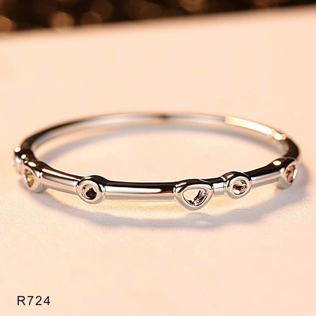 Wedding Ring For Women Man Concise Classical Clear Mini Cubic Zirconia White Gold Color Fashion Jewelry Free Shipping
