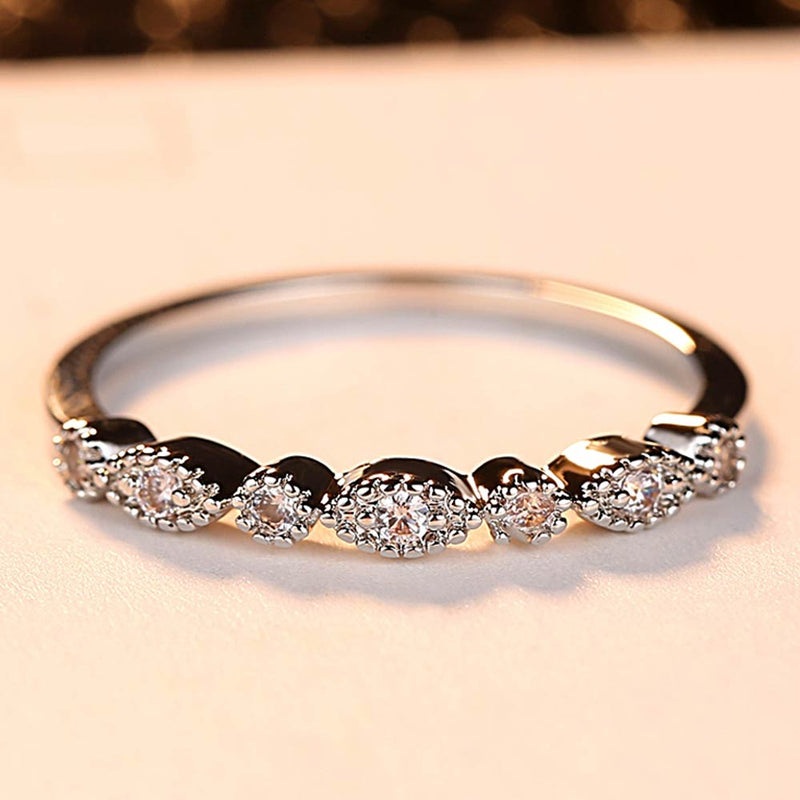 Wedding Ring For Women Man Concise Classical Clear Mini Cubic Zirconia White Gold Color Fashion Jewelry Free Shipping