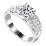 White Gold Color Wedding Rings for Women Micro Pave AAA Zircon Jewelry 2019 New Fashion Valentine's Day Gifts