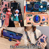 Blu-ray retro camera soft Shell For Samsung J2 Pro J3 J6 J7 J8 2018 J5 Prime J4 J6 Plus J8 Case doll bracket Cover lanyard Women