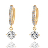 Brincos Crystal Stud Earrings Fashion Gold Sliver Color Zircon Pendant Pendiente Earrings For Women Geometric Long Earring 2018
