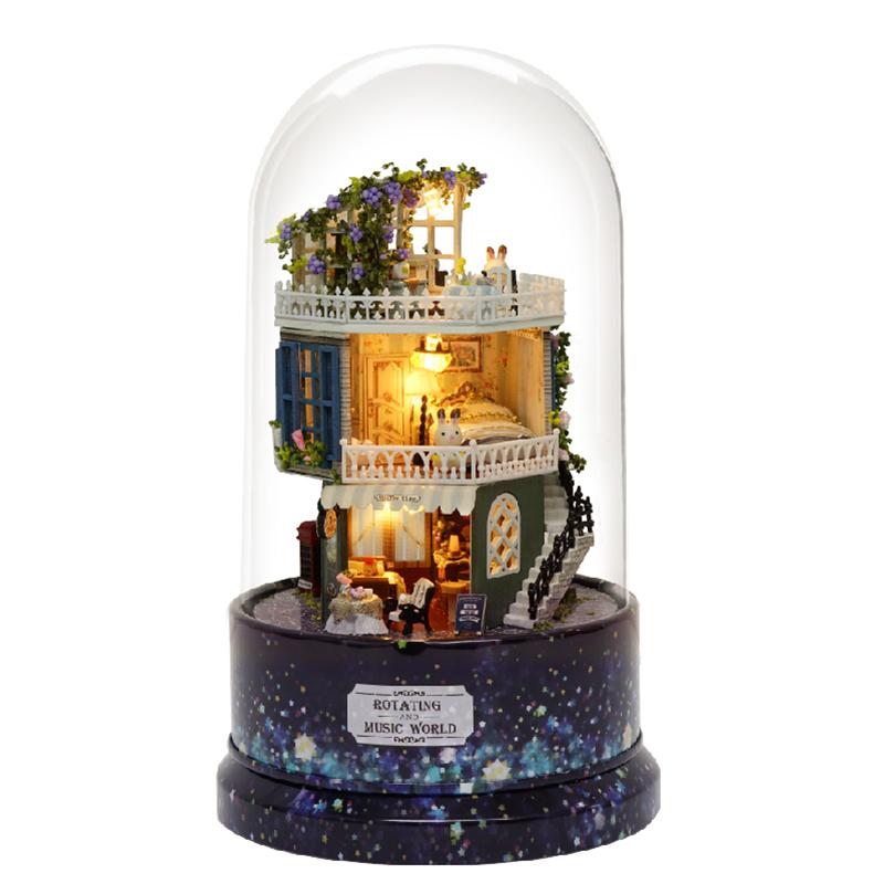 Wooden Doll House With Furnitures and Music