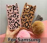 Cute cartoon leopard mustache cat silicone Shell For Samsung Galaxy J5 J7 G530 J4 J6 J8 2018 Case anti-fall Cover Hairball Women