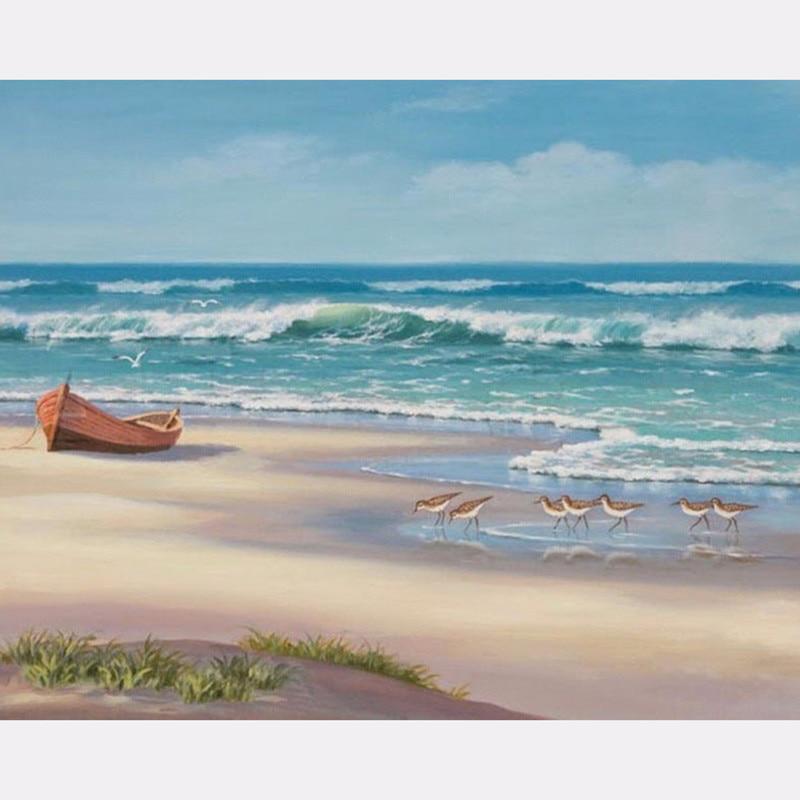 F&S Diamond Painting Store Boat on the Sea with Birds
