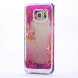 Dynamic Liquid Quicksand Hard Case For Samsung Galaxy S4 S5 S6 S6 Edge Glitter Bling Stars Dynamic Liquid Quicksand capa Case
