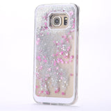 Dynamic Liquid Quicksand Hard Case For Samsung Galaxy S4 S5 S6 S6 Edge Glitter Bling Stars Dynamic Liquid Quicksand capa Case