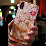 Cute 3D Emboss Cartoon Patterned Phone Case For iphone X 8 7 6 6S Plus Cases Soft Silicone Cover For iphone 5 5s SE Coque