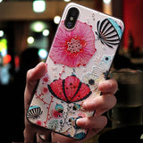 Cute 3D Emboss Cartoon Patterned Phone Case For iphone X 8 7 6 6S Plus Cases Soft Silicone Cover For iphone 5 5s SE Coque