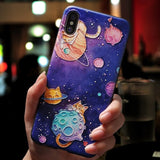 Cute 3D Emboss Cartoon Patterned Phone Case For iphone X 8 7 6 6S Plus Cases Soft Silicone Cover For iphone 5 5s SE Coque