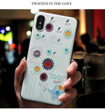Cute 3D Emboss Cartoon Patterned Phone Case For iphone X 8 7 6 6S Plus Cases Soft Silicone Cover For iphone 5 5s SE Coque