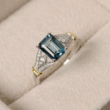 Fashion Desgin Ring Big Square Blue Crystal Stone Rings For Women Jewelry Wedding Engagement Finger Rings for birthday Gift