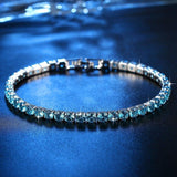 Fashion Jewelry for Women Zirconia Bracelet in Real Rhodium Plated 19 cm 4 Colors CZ Bracelet for Ladies Girls