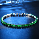 Fashion Jewelry for Women Zirconia Bracelet in Real Rhodium Plated 19 cm 4 Colors CZ Bracelet for Ladies Girls