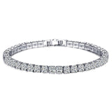 Fashion Jewelry for Women Zirconia Bracelet in Real Rhodium Plated 19 cm 4 Colors CZ Bracelet for Ladies Girls
