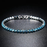 Fashion Jewelry for Women Zirconia Bracelet in Real Rhodium Plated 19 cm 4 Colors CZ Bracelet for Ladies Girls