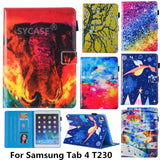 Fashion Painted Tablet Holster For Samsung Galaxy Tab 4 T230 Case Versatile Adjustable Bracket Card Case For SM Tab 7 inch Cover