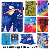 Fashion Painted Tablet Holster For Samsung Tab A T580 Case Versatile Adjustable Bracket Card For SM Tab 10.1 inch Protect Cover