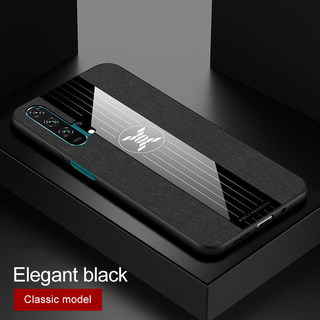 For Huawei Honor 20 Case Matte Cloth Glossy Cover For Huawei Honor 20 Pro Shockproof Phone Case with Magnetic Ring Holder