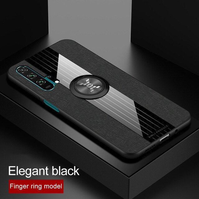 For Huawei Honor 20 Case Matte Cloth Glossy Cover For Huawei Honor 20 Pro Shockproof Phone Case with Magnetic Ring Holder