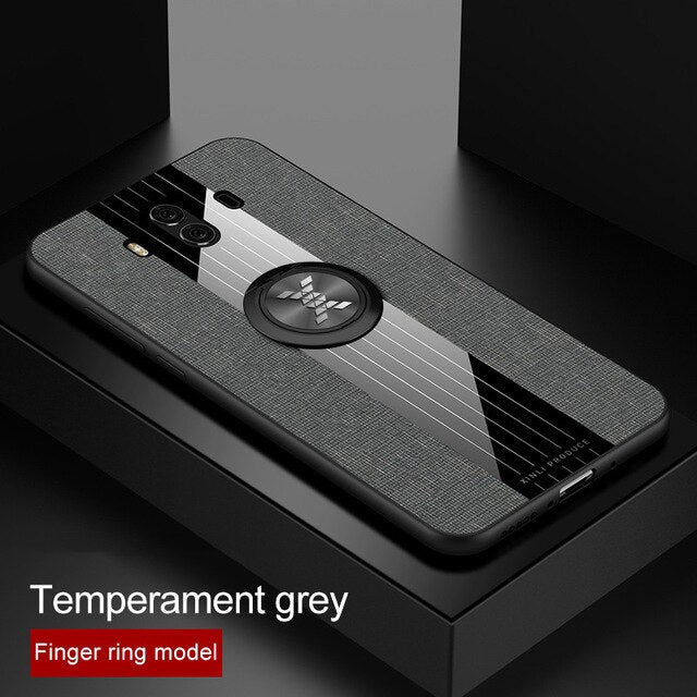 For Huawei Mate 10 Pro Case Matte Cloth Glossy Cover For Huawei Mate 10 Shockproof Phone Case with Magnetic Ring Holder