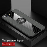For OPPO R11 Plus Case Matte Cloth Glossy Cover For OPPO R11 Shockproof Phone Case with Magnetic Ring Holder