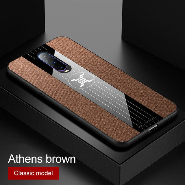 For OPPO R17 Case Matte Cloth Glossy Cover For OPPO R17 Pro Shockproof Phone Case with Magnetic Ring Holder