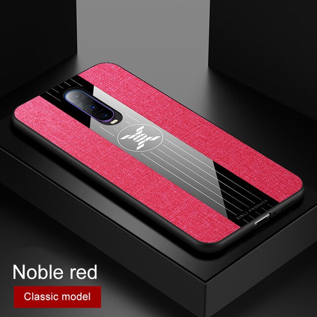 For OPPO R17 Case Matte Cloth Glossy Cover For OPPO R17 Pro Shockproof Phone Case with Magnetic Ring Holder