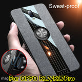 For OPPO R17 Case Matte Cloth Glossy Cover For OPPO R17 Pro Shockproof Phone Case with Magnetic Ring Holder