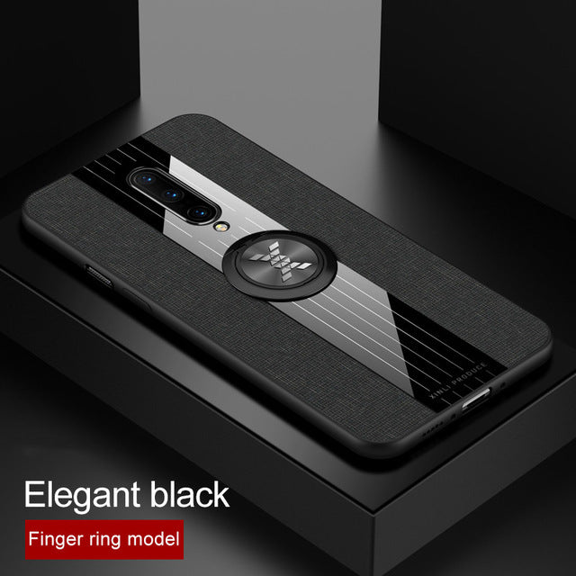 For OnePlus 7 Pro Case Matte Cloth Glossy Cover For OnePlus 6 6T Shockproof Phone Case with Magnetic Ring Holder For One Plus 7