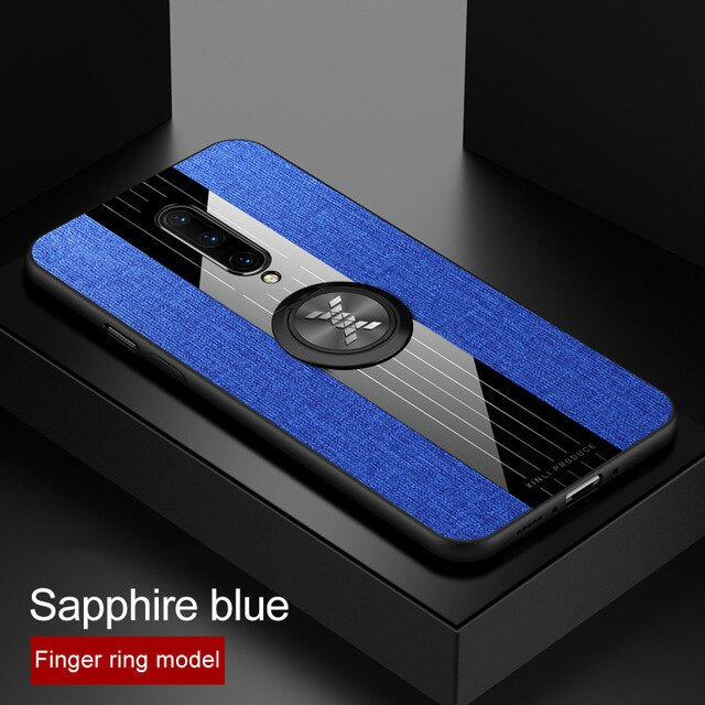 For OnePlus 7 Pro Case Matte Cloth Glossy Cover For OnePlus 6 6T Shockproof Phone Case with Magnetic Ring Holder For One Plus 7