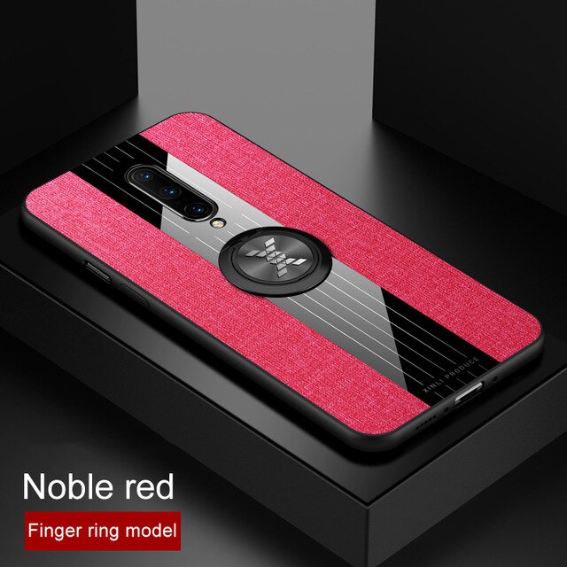 For OnePlus 7 Pro Case Matte Cloth Glossy Cover For OnePlus 6 6T Shockproof Phone Case with Magnetic Ring Holder For One Plus 7