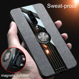 For OnePlus 7 Pro Case Matte Cloth Glossy Cover For OnePlus 6 6T Shockproof Phone Case with Magnetic Ring Holder For One Plus 7