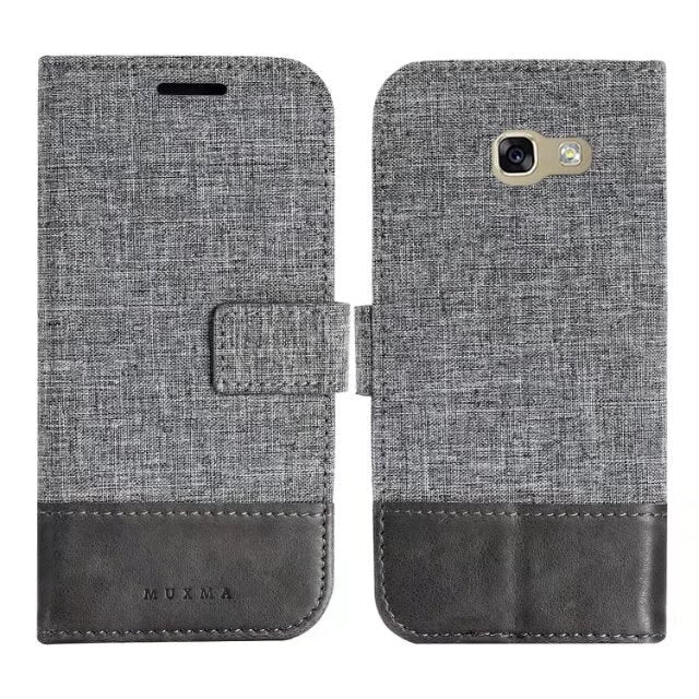 For Samsung A3 A5 A7 2017 Luxury Wallet PU Flip Leather Cell Phone Cover Case Funda Shell Back Cover with Card Holder For A52017