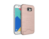 For Samsung Galaxy S8 plus PC + Silicone Dual Layer Built in Kickstand Credit Card Slot Anti Shock Brushed Cover Case For S8