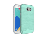 For Samsung Galaxy S8 plus PC + Silicone Dual Layer Built in Kickstand Credit Card Slot Anti Shock Brushed Cover Case For S8