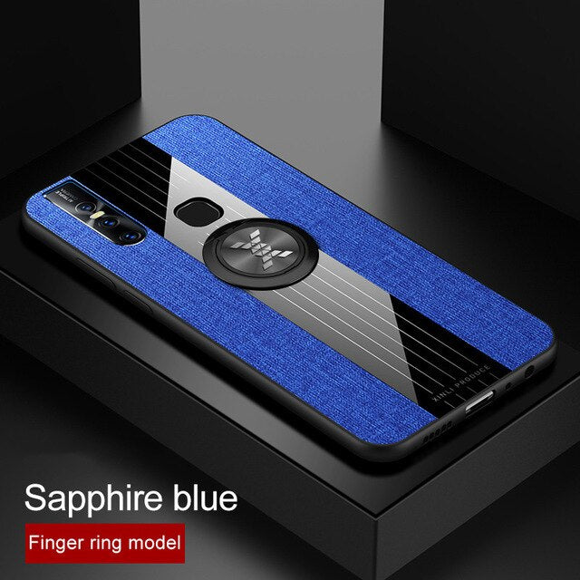 For VIVO IQOO NEO Z5 Z5X Case Matte Cloth Glossy Cover For VIVO V15 S1 S1Pro Shockproof Case with Magnetic Ring Holder