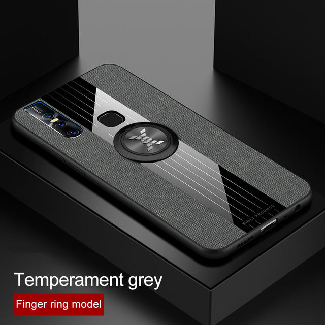 For VIVO IQOO NEO Z5 Z5X Case Matte Cloth Glossy Cover For VIVO V15 S1 S1Pro Shockproof Case with Magnetic Ring Holder