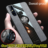 For VIVO IQOO NEO Z5 Z5X Case Matte Cloth Glossy Cover For VIVO V15 S1 S1Pro Shockproof Case with Magnetic Ring Holder
