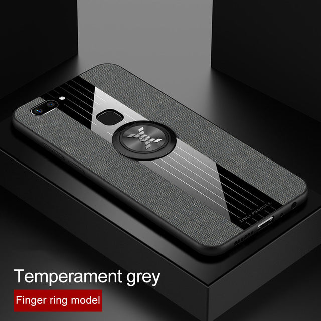 For VIVO X20 Plus Case Matte Cloth Glossy Cover For VIVO X20 Shockproof Phone Case with Magnetic Ring Holder