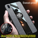 For VIVO X21 Plus Lite Case Matte Cloth Glossy Cover For VIVO X21i X21UD Shockproof Phone Case with Magnetic Ring Holder