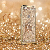 For iPhone 6 6S 7 plus Case Soft Case Luxury 3D Silicone Coque Glitter Rhinestone Plastic Cover For iPhone 7 Plus Stand Cover