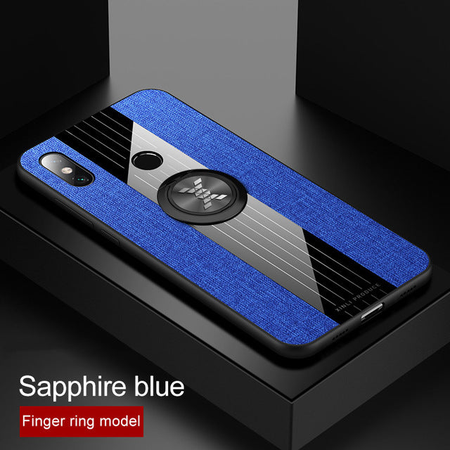 For xiaomi Mi Max2 Case Matte Cloth Glossy Cover For xiaomi Max3 Shockproof Phone Case with Ring Holder